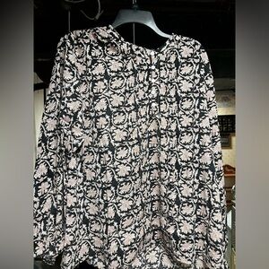 Black & Pink Button Up Blouse